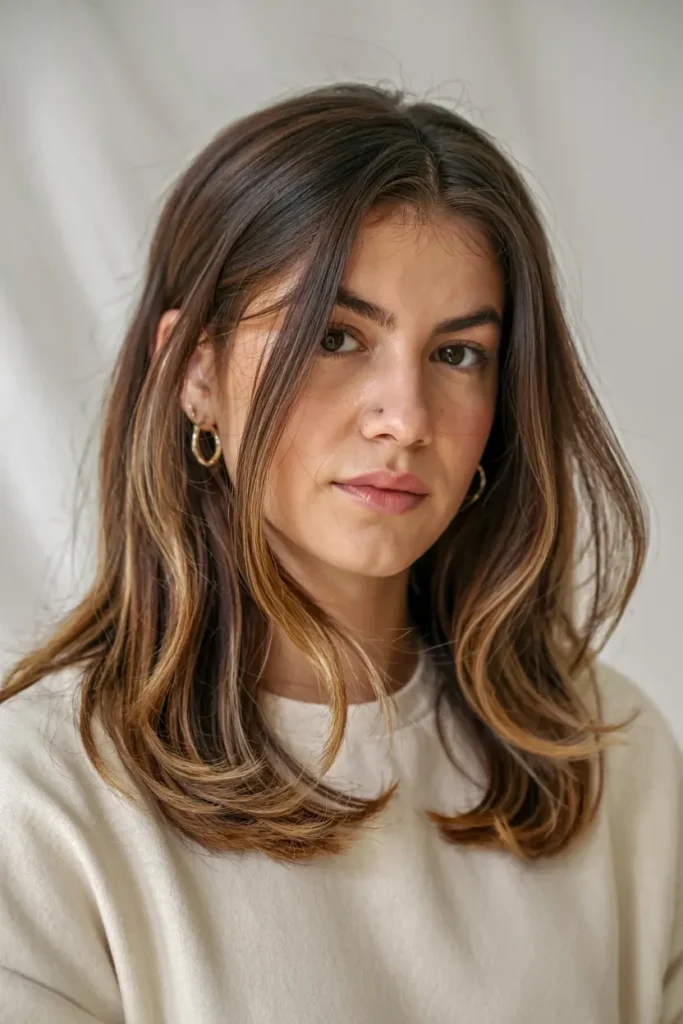 1. Caramel Highlights on Dark Brown Hair