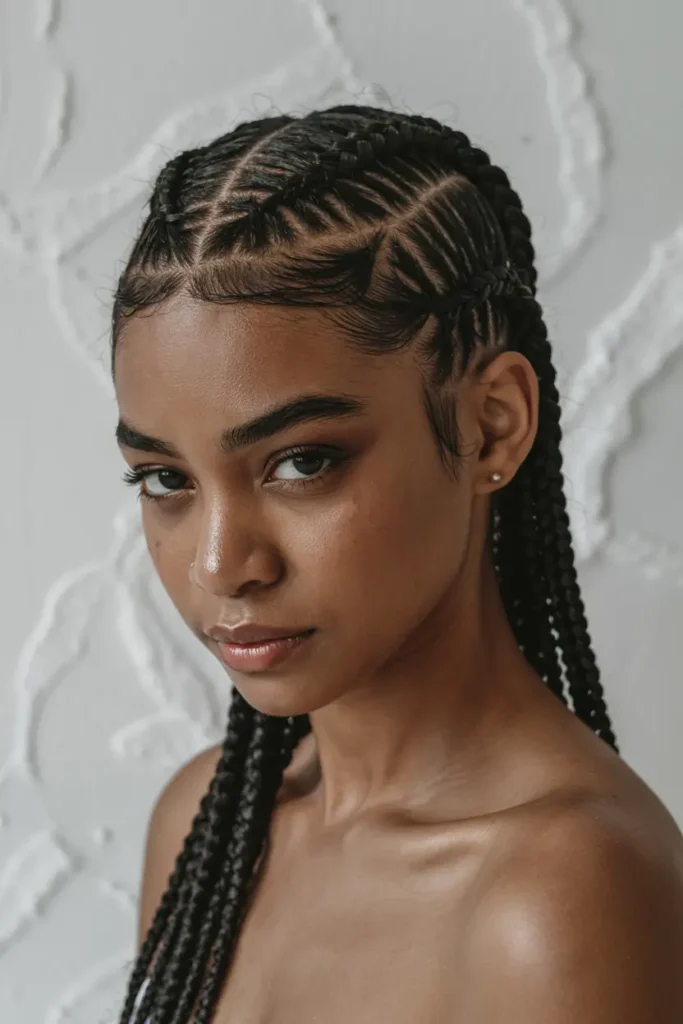 1. 4 Braids on Natural Hair