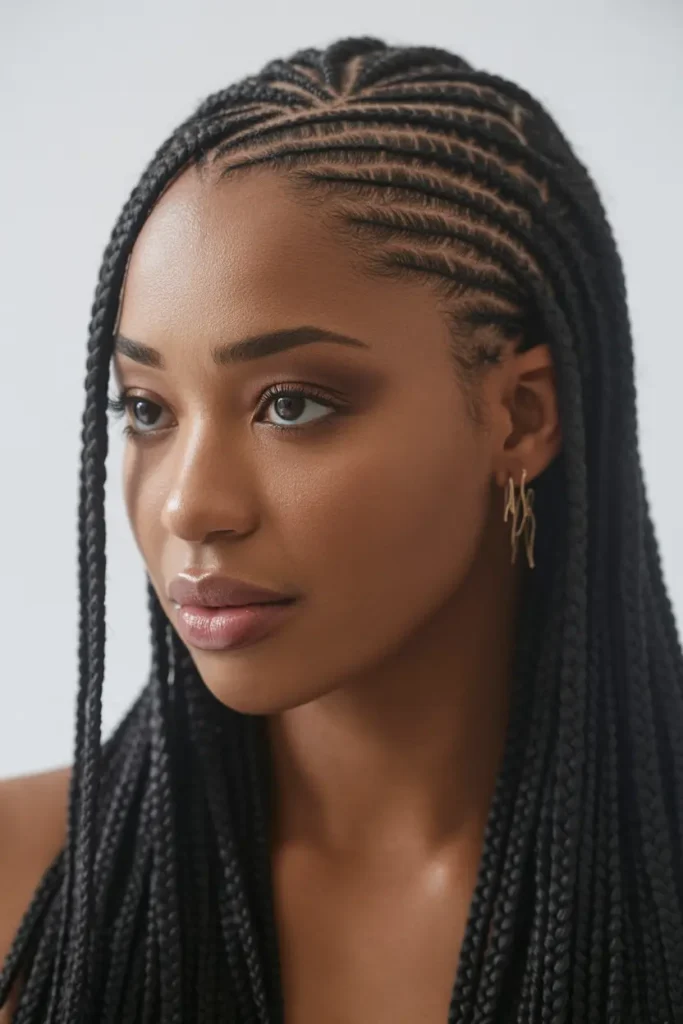 10. Zig Zag Fulani Braids