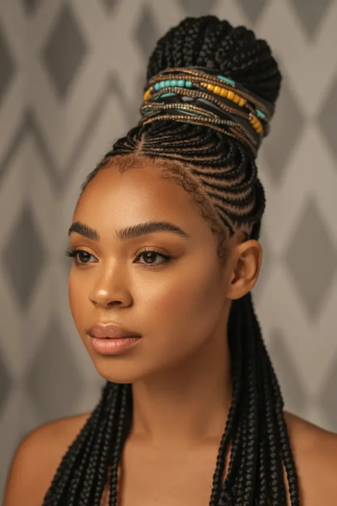 8. Fulani Braids Updo